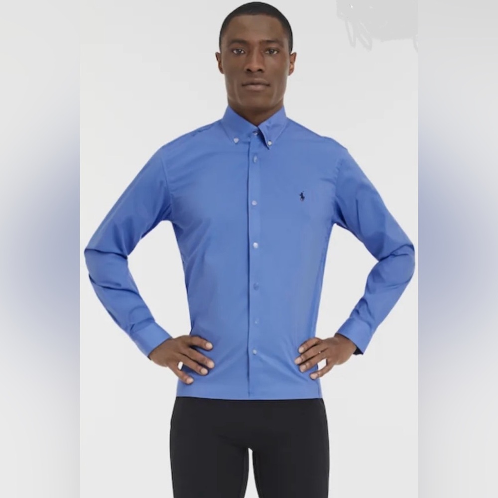 Polo by Ralph Lauren -Men's Classic Blue Performance Classic Fit Shirt - Size M - Picture 4 of 4